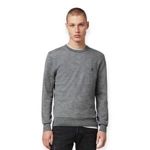 Allsaints Mode Merino Crew Sweater in Grey Marl